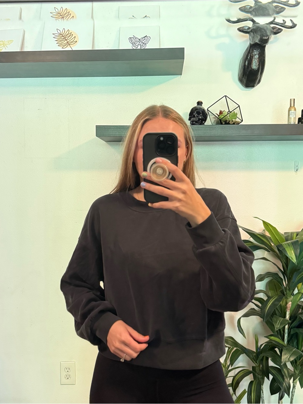 lululemon athletica Black Crewneck Sweatshirt